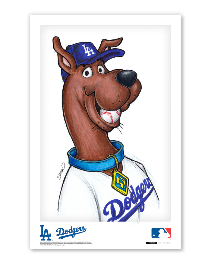 Scooby Doo x MLB Dodgers Limited Edition Art Print