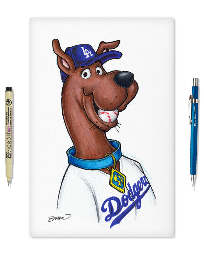 Scooby Doo x MLB Dodgers Limited Edition Art Print