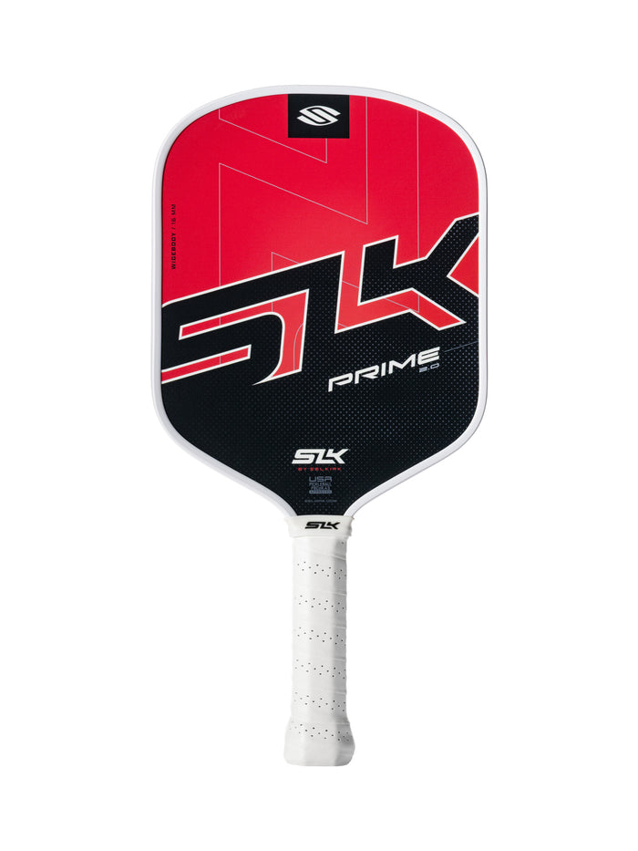 Red-and-black SLK Prime pickleball paddle with white grip