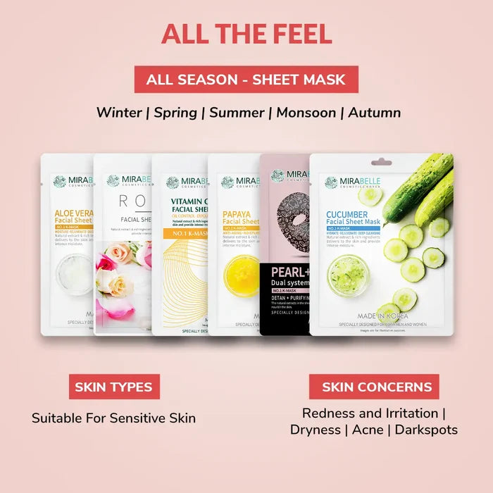 Sensitive Skin Facial Sheet Mask (Pack of 6)