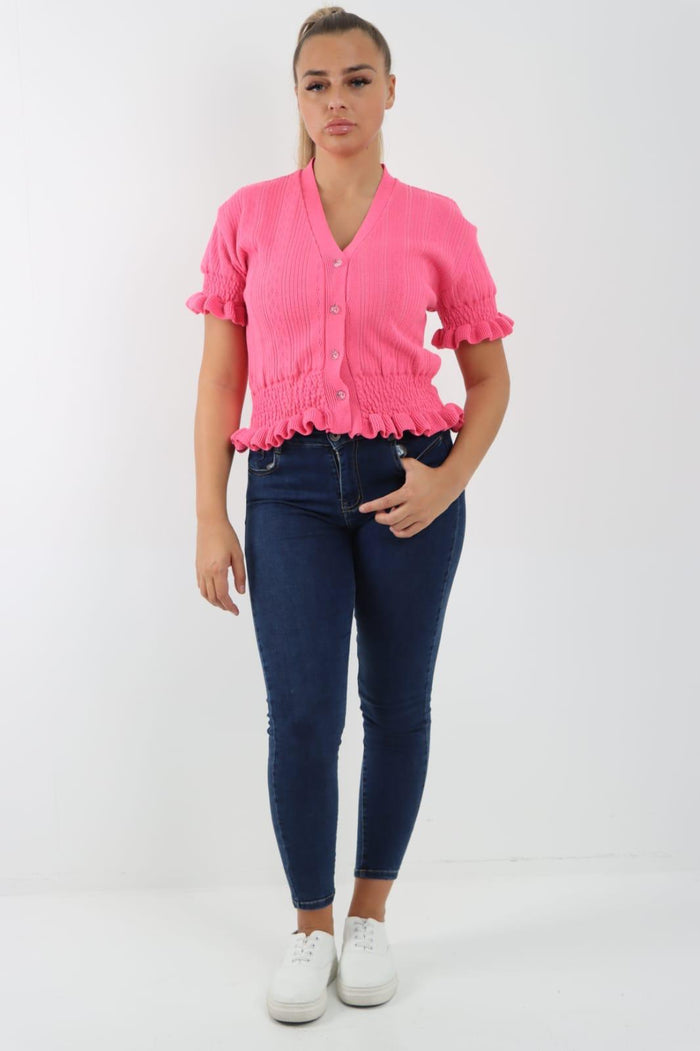 Short Sleeve Frill Cardigan 🇬🇧