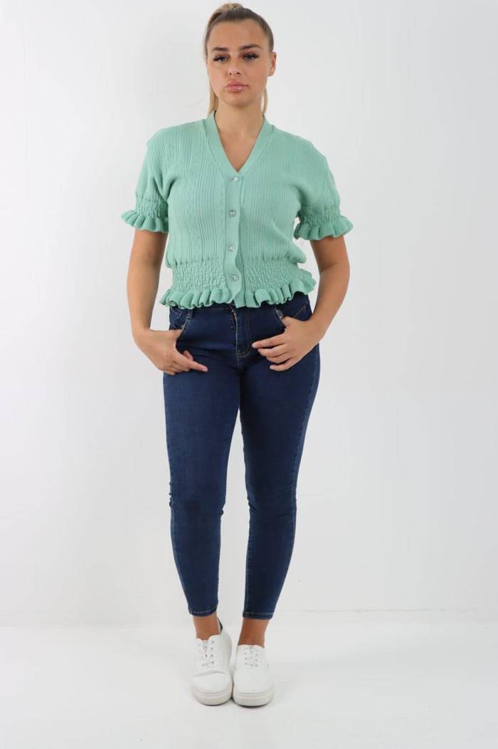 Short Sleeve Frill Cardigan 🇬🇧