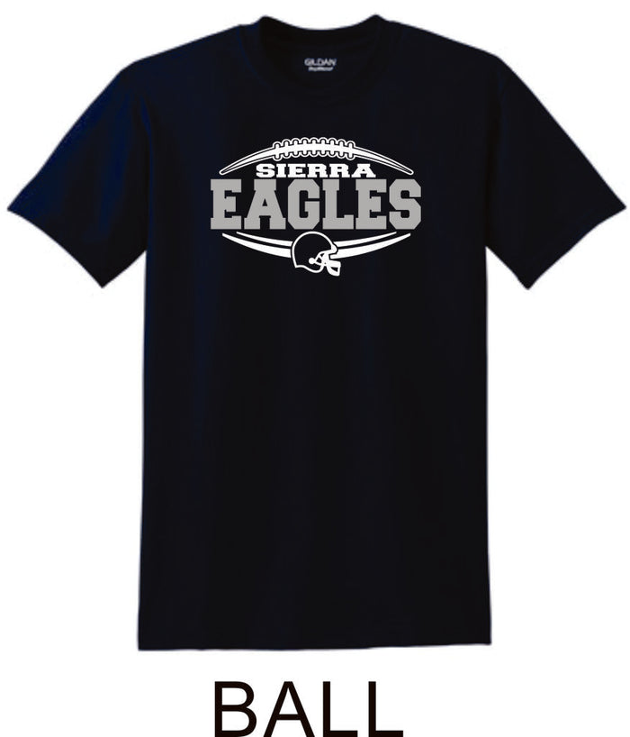 Sierra FOOTBALL Basic Tee- 4 Designs- Matte or Glitter