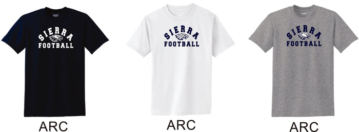 Sierra FOOTBALL Basic Tee- 4 Designs- Matte or Glitter