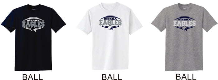 Sierra FOOTBALL Basic Tee- 4 Designs- Matte or Glitter
