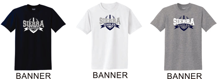 Sierra FOOTBALL Basic Tee- 4 Designs- Matte or Glitter