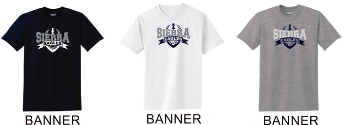 Sierra FOOTBALL Basic Tee- 4 Designs- Matte or Glitter