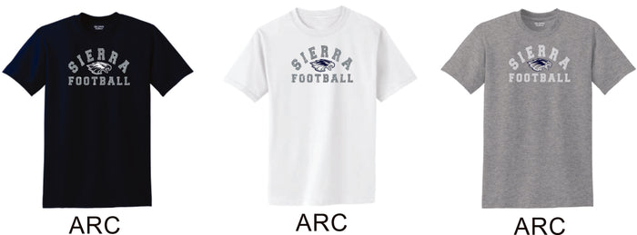Sierra FOOTBALL Basic Tee- 4 Designs- Matte or Glitter