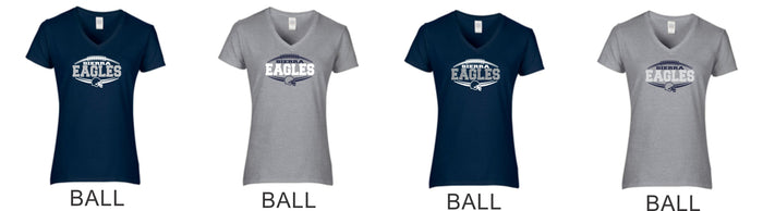 Sierra FOOTBALL Ladies Short Sleeve Tee- 4 Designs- Matte or Glitter