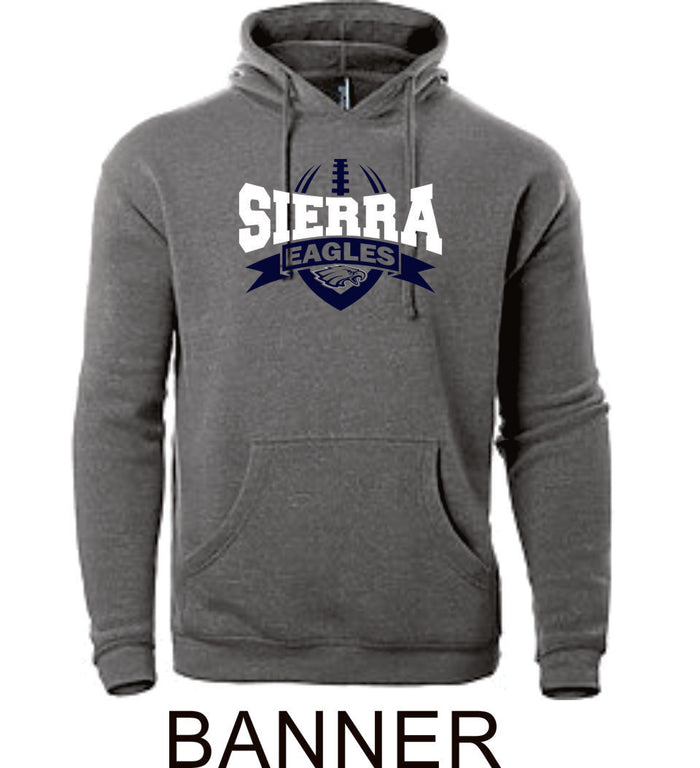 Sierra FOOTBALL Premium Unisex Hoodie- 4 Designs- Matte or Glitter
