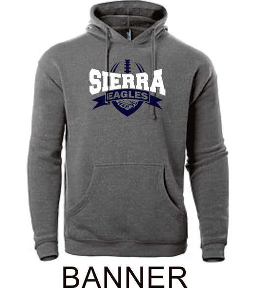 Sierra FOOTBALL Premium Unisex Hoodie- 4 Designs- Matte or Glitter