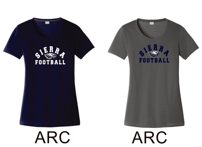 Sierra FOOTBALL Sport-Tek Ladies Wicking Tee - 4 designs