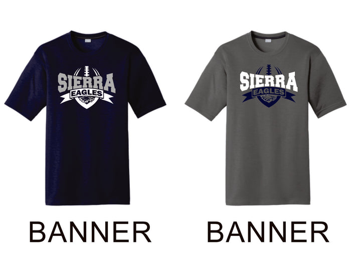 Sierra FOOTBALL Sport-Tek Unisex Wicking Tee -4 designs