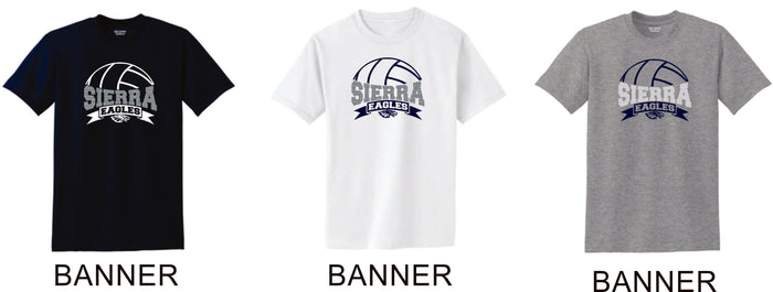 Sierra VOLLEYBALL Basic Tee- 4 Designs- Matte or Glitter