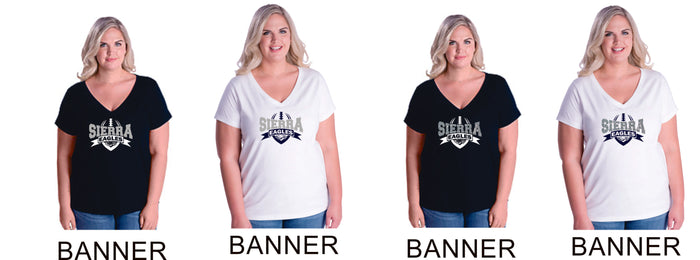 Sierra VOLLEYBALL Curvy Ladies Tee- 4 designs- Matte or Glitter