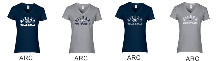 Sierra VOLLEYBALL Ladies Short Sleeve Tee- 4 Designs- Matte or Glitter