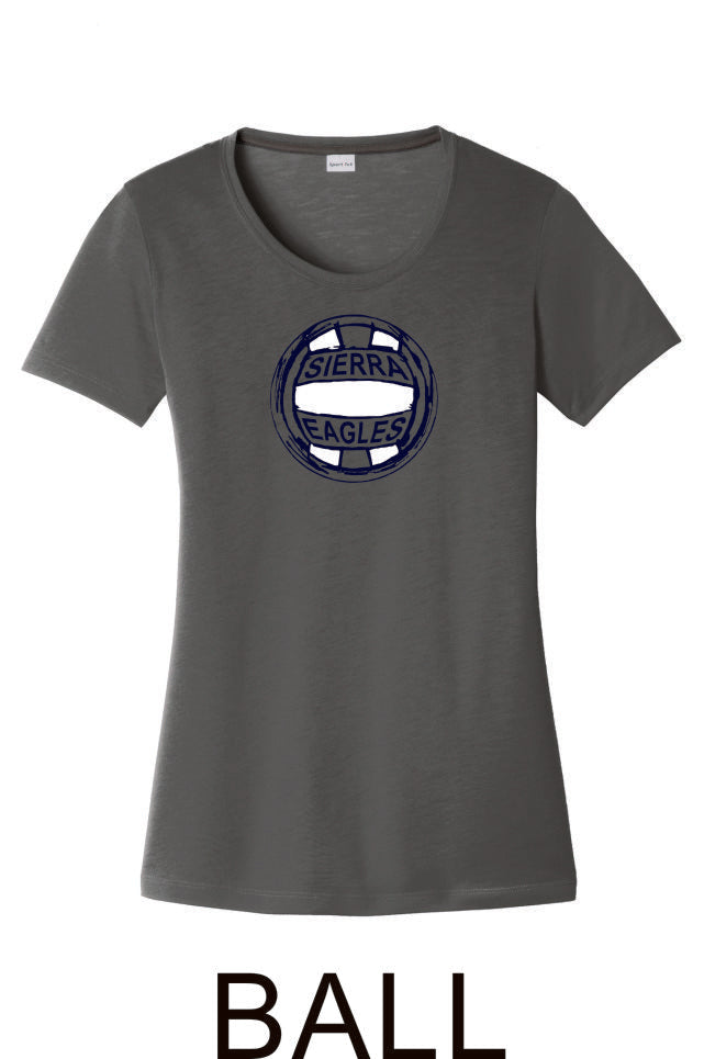 Sierra VOLLEYBALL Sport-Tek Ladies Wicking Tee - 4 designs