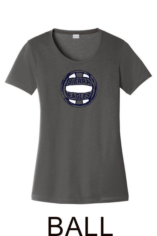 Sierra VOLLEYBALL Sport-Tek Ladies Wicking Tee - 4 designs