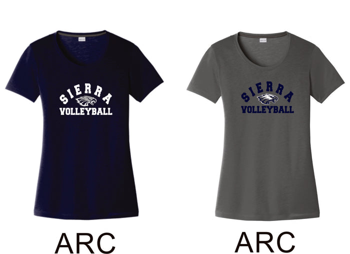 Sierra VOLLEYBALL Sport-Tek Ladies Wicking Tee - 4 designs