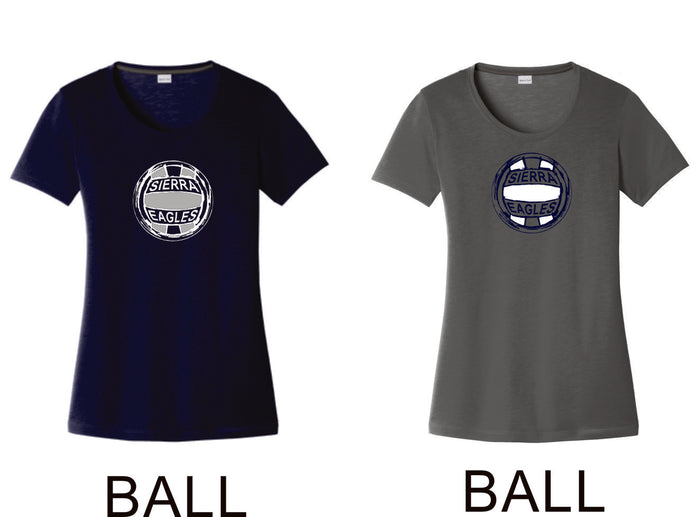 Sierra VOLLEYBALL Sport-Tek Ladies Wicking Tee - 4 designs