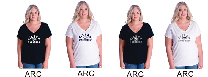 Sierra XCOUNTRY Curvy Ladies Tee- 4 designs- Matte or Glitter