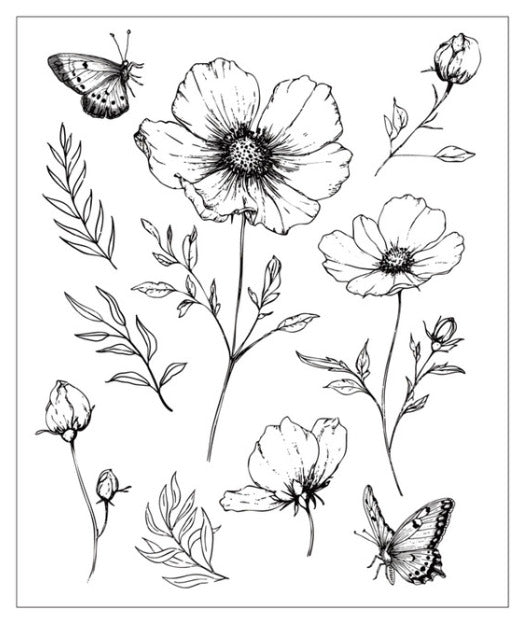 Sizzix - Clear Stamp Set by Willow Wolfe - Cosmo and Butterflies. At Embellish Away in Bowmanville Ontario Canada.