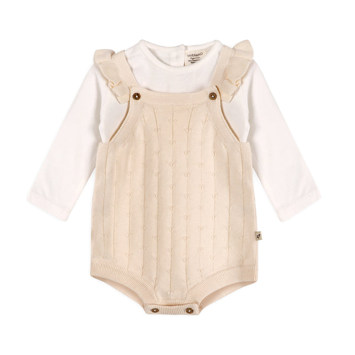 Sleeveless Ruffle Knit Baby Romper & Bodysuit SET (Organic Cotton)