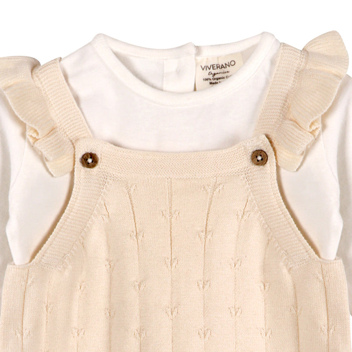 Sleeveless Ruffle Knit Baby Romper & Bodysuit SET (Organic Cotton)