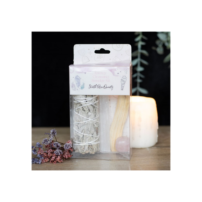 Smudge Kit with Rose Quartz Crystal 🇬🇧
