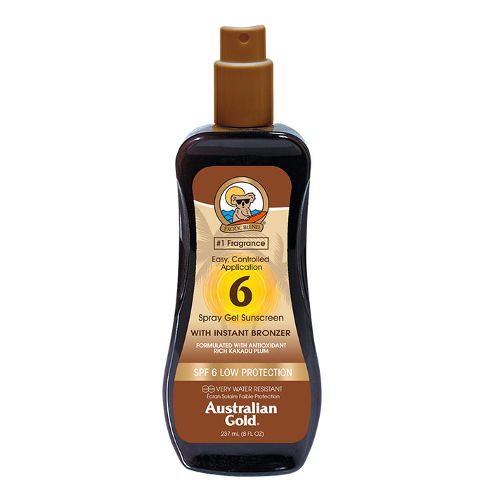 Australian Gold SPF 6 Spray Gel with Bronzer