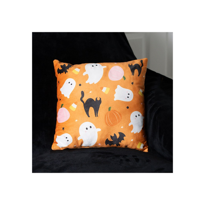 Square Sweet and Spooky Ghost Print Cushion 🇬🇧