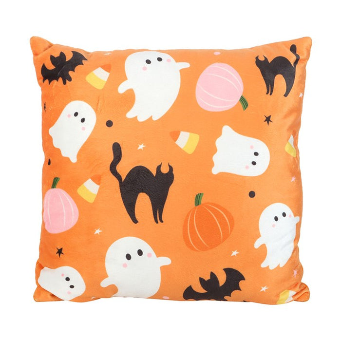 Square Sweet and Spooky Ghost Print Cushion 🇬🇧