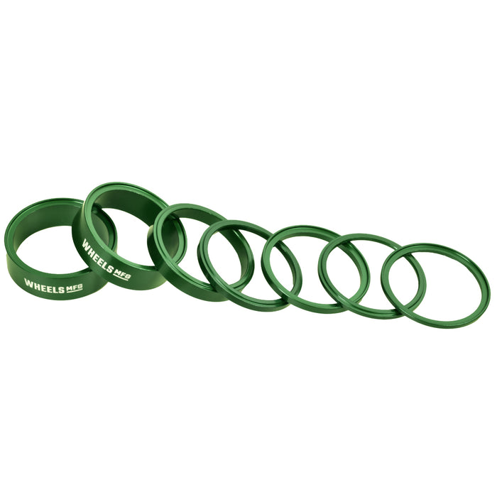 StackRight Aluminum Headset Spacer Pack - Green