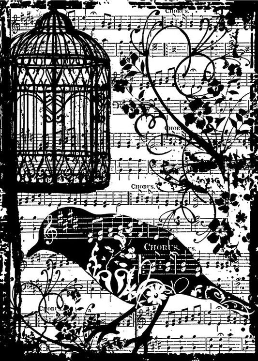 Stampers Anonymous - Tim Holtz - Cling Stamp - Birdsong. Available at Embellish Away located in Bowmanville Ontario Canada.