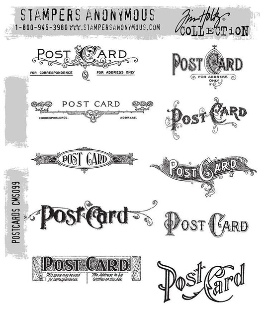 Stampers Anonymous - Tim Holtz - Cling Stamps - Postcards. Available at Embellish Away located in Bowmanville Ontario Canada.
