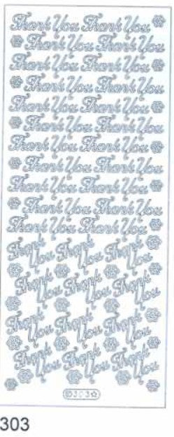 Starform - Deco Stickers - Thank You - Variety of Colours. 30 same size Thank You stickers. Sticker sheets are also accented with flower stickers. Each sold separately.  Available: Black, Copper, Gold, Multi-Colour, Silver. Available at Embellish Away located in Bowmanville Ontario Canada.