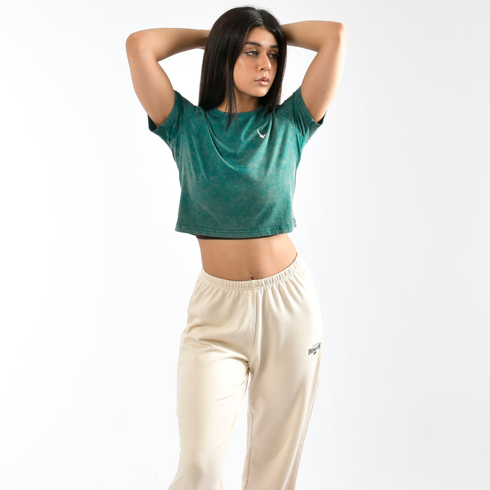 Stone Wash Tie Dye Crop Top - IRONGEAR Fitness