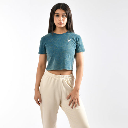Stone Wash Tie Dye Crop Top - IRONGEAR Fitness