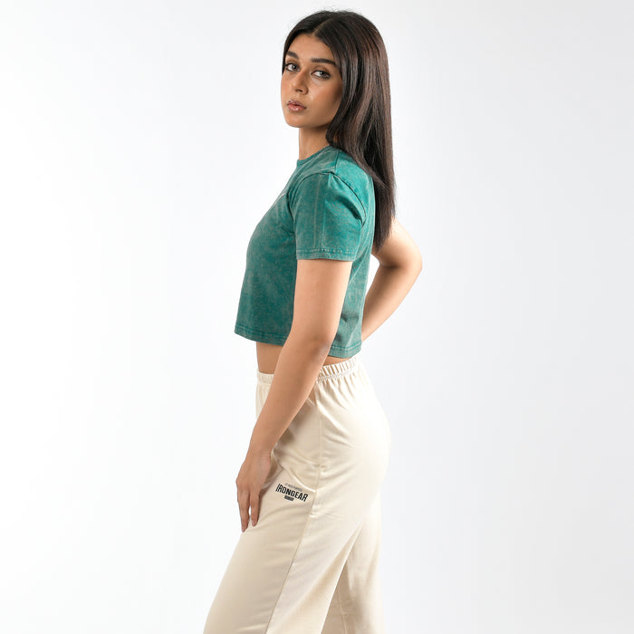 Stone Wash Tie Dye Crop Top - IRONGEAR Fitness