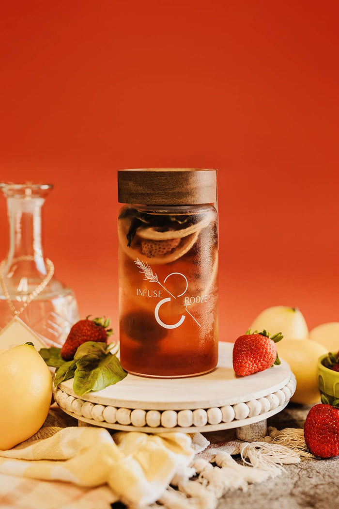 Strawberry Shrub Cocktail Infusion Jar