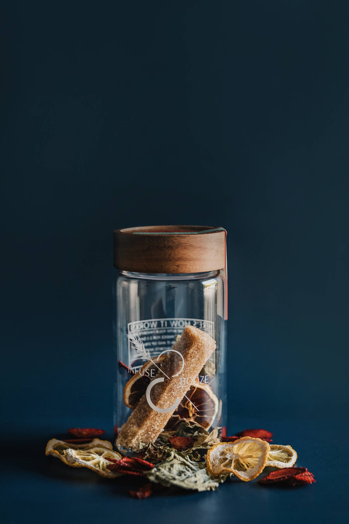 Strawberry Shrub Cocktail Infusion Jar