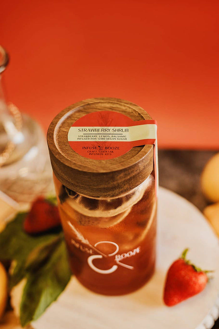 Strawberry Shrub Cocktail Infusion Jar
