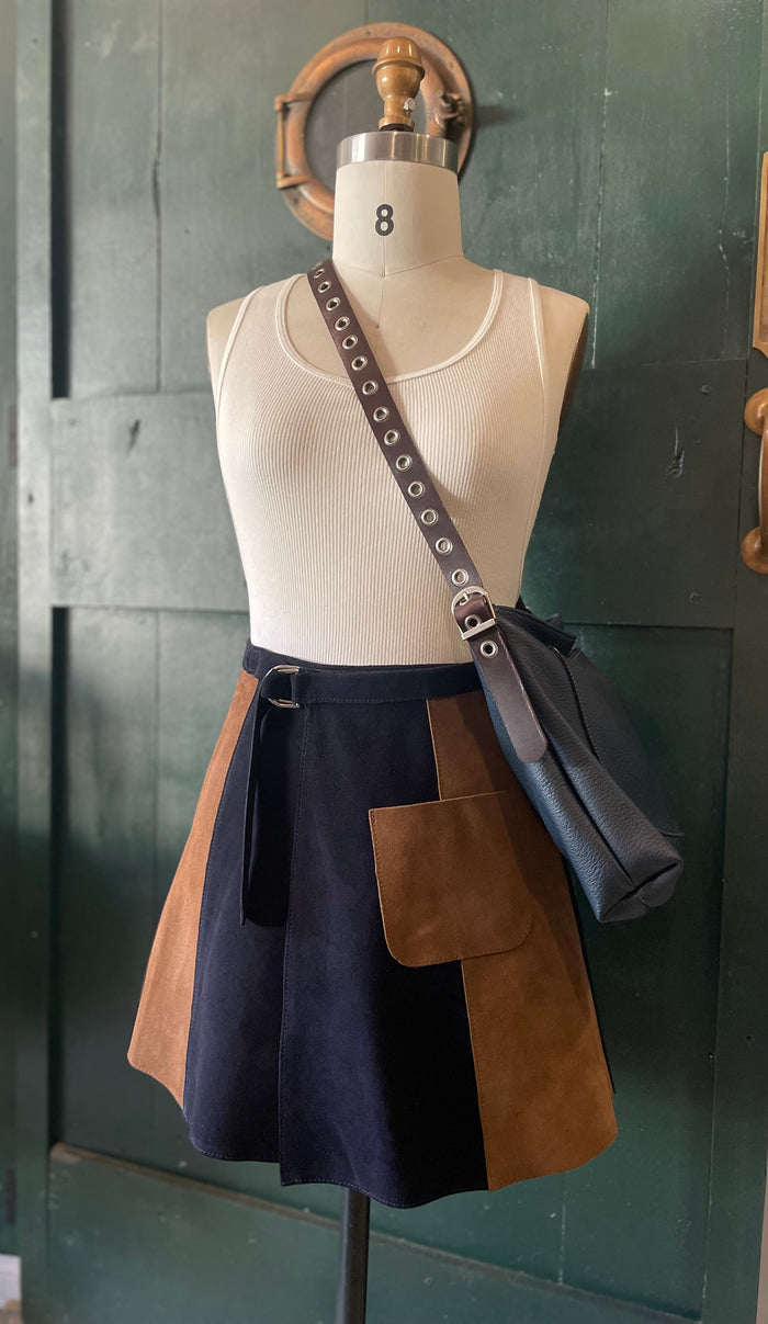 Suede Wrap Skirt