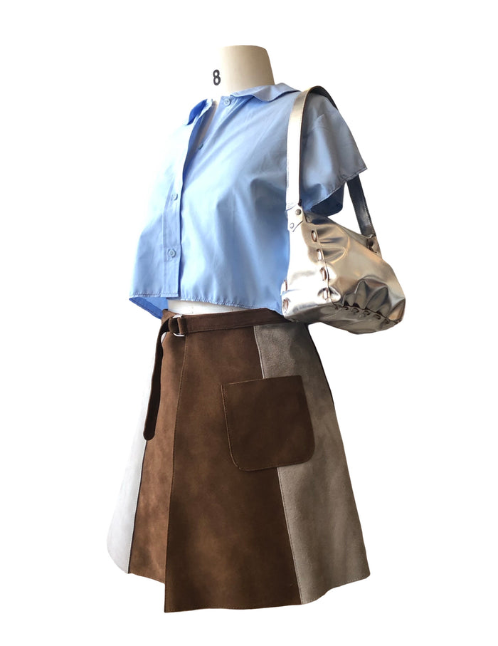 Suede Wrap Skirt