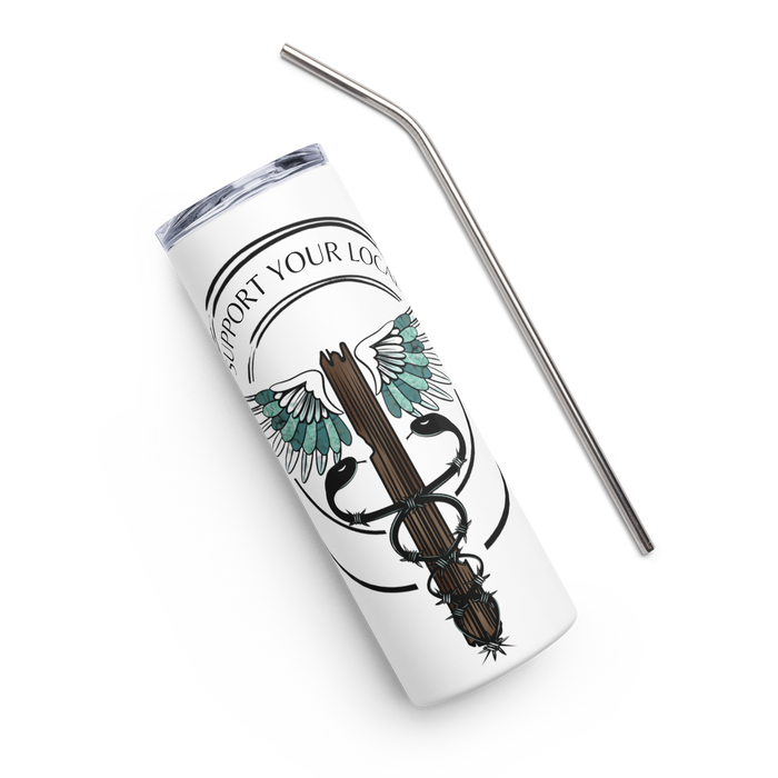 Support Your Local- White Stainless Steel Tumbler