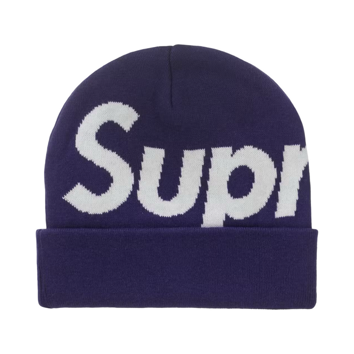 Supreme Big Logo Beanie Purple White FW25