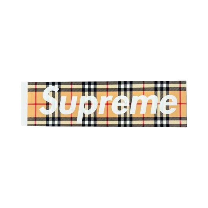 Supreme SS22 Burberry Beige Box Logo Sticker