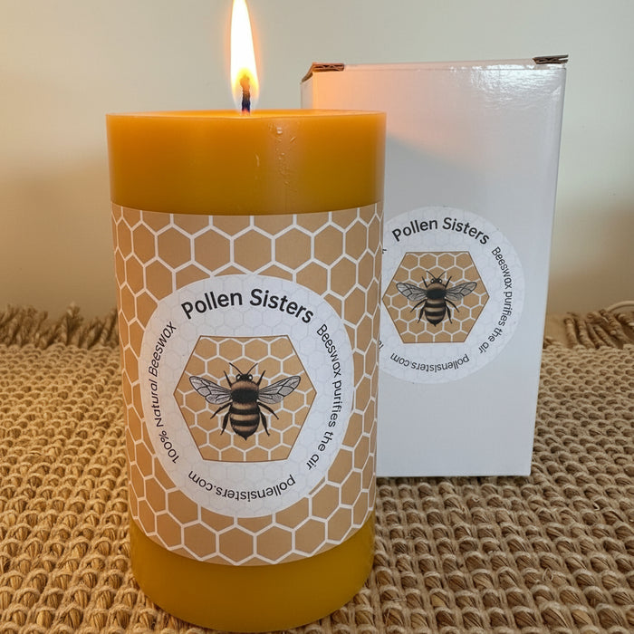 Sweet Bee - Medium Pillar Candle – 100% Pure Beeswax