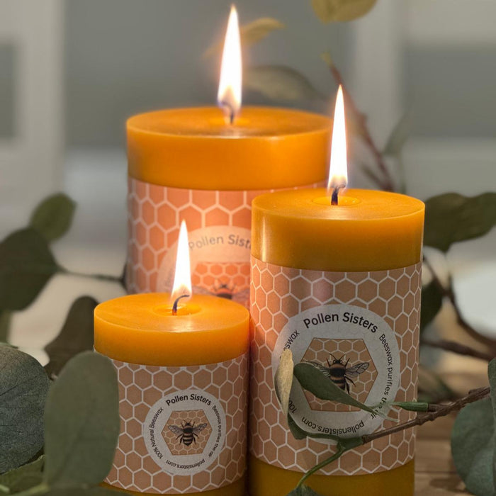 Sweet Bee - Medium Pillar Candle – 100% Pure Beeswax