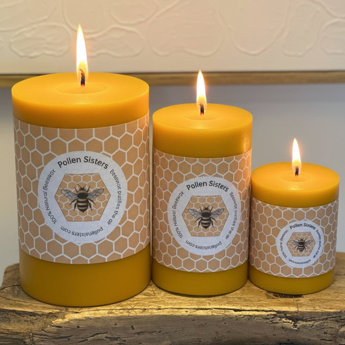 Sweet Bee - Medium Pillar Candle – 100% Pure Beeswax
